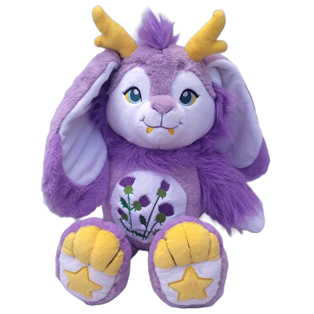 Plush Care Bear-like toy of a wolpertinger